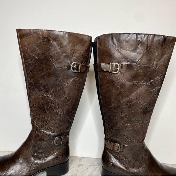 Born Gibb Knee High Wide Calf Brown Leather Boot 7 1/2 M - Picture 9 of 16
